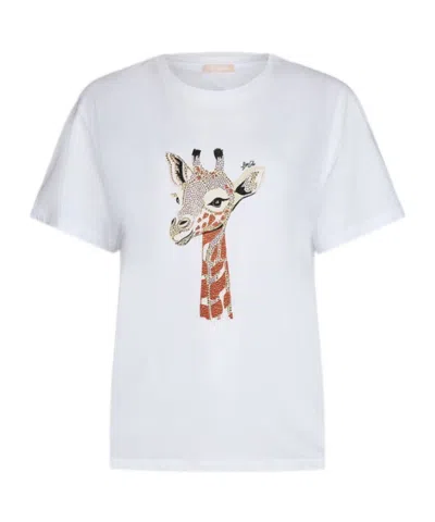 Liu •jo Item O-neck Short-sleeved T-shirt In White