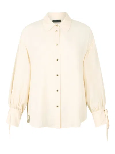 Liu •jo Liu Jo Ivory Cotton Shirt In Neutral