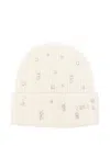 Liu •jo Crystal-embellished Ribbed Beanie In Neutral