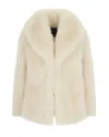 Liu •jo Faux-fur Collar Coat In Neutral