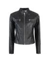 Liu •jo Liu Jo Leather Biker Jacket In Black