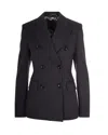 Liu •jo Pinstripe Double-breasted Blazer In Black