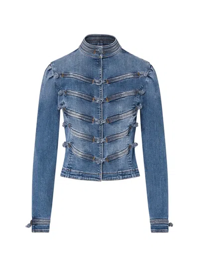 Liu •jo Jacket In Denim With Alamari In Blue