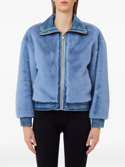 Liu •jo Jacket In Faux Fur In Blue