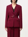 Liu •jo Liu Jo Single Breasted Belted Waist Blazer In Burgunderrot