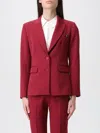Liu •jo Liu Jo Dark Red Blazer Featuring Peak Lapels In Red