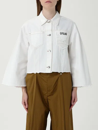 Liu •jo Giacca Di Jeans Con Logo Liu Jo In White