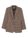 Liu •jo Tailored Checkered Jacket With Notched Lapel In Multi