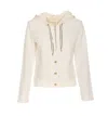 Liu •jo Textured Fabric Hooded Jacket With Front Pockets In White