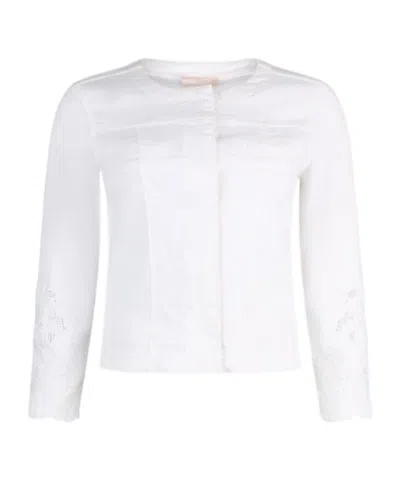 Liu •jo Jacket With Broderie Anglaise In White