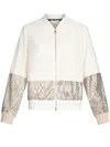 Liu •jo Liu Jo White And Gray Jacket With Sequined Sleeves In Nude