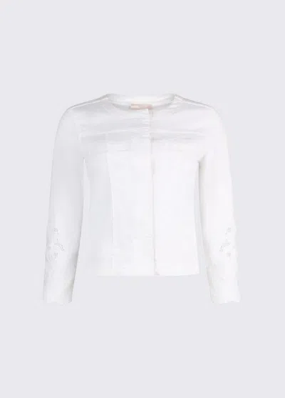 Liu •jo Jacket With White Embroidery In Other