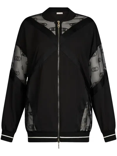 Liu •jo Jacket With Zip And Logo In Schwarz
