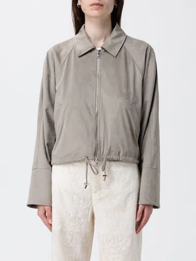 Liu •jo Liu Jo Aluminum Grey Cotton Coat In Gray
