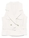 Liu •jo Liu Jo Light Beige Double-breasted Gilet In White