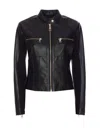 Liu •jo Liu Jo Leather Biker Jacket In Black