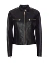Liu •jo Liu Jo Leather Biker Jacket In Black