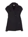 Liu •jo Adjustable Drawstring Waist Vest With Gold Hardware In Black