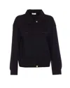 Liu •jo Sweatshirt With Collared Neck And Studded Pockets In Black