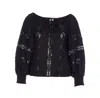 Liu •jo Liu Jo Blouse With Perforated Embroidery And Balloon Sleeves In Black