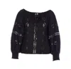 Liu •jo Liu Jo Blouse With Perforated Embroidery And Balloon Sleeves In Black