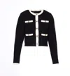 Liu •jo Glitter-embellished Buttoned Tweed Jacket In Black