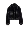Liu •jo Faux Fur And Leather Jacket In Black