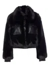 Liu •jo Faux Fur And Leather Jacket In Black