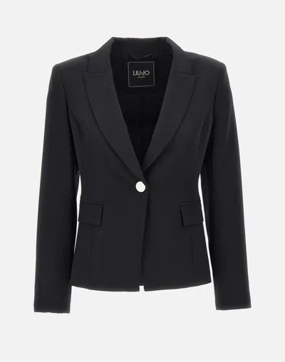 Liu •jo Single-breasted Blazer In Black