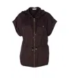 Liu •jo Liu Jo Short Sleeved Drawstring Jacket In Brown