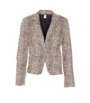 Liu •jo Leopard-print Button-fastening Blazer In Brown