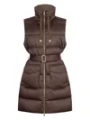 Liu •jo Longline Padded Vest In Brown