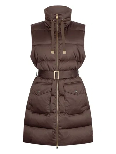 LIU •JO LIU JO BROWN WAISTCOAT WITH BELT