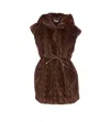 Liu •jo Faux Fur Vest In Brown