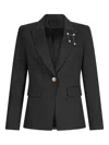 Liu •jo Blazer With Brooch Detail In Black
