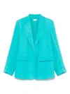 LIU •JO LIU JO SINGLE BREASTED BLAZER IN TURQUOISE