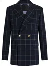 Liu •jo Double-breasted Check Blazer In Multicolor