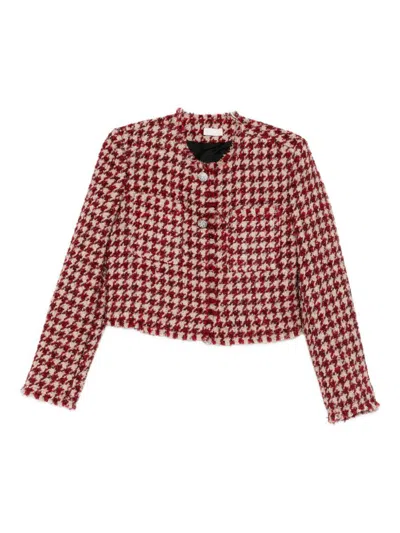 LIU •JO LIU JO JACKET FEATURING A HOUNDSTOOTH PATTERN