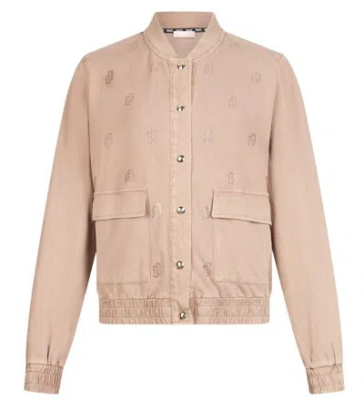 Liu •jo Embellished Pocket Jacket In Nude