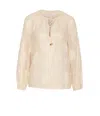 Liu •jo Floral Pattern Sheer Fabric V-neck Shirt In White