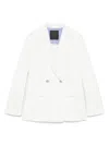 Liu •jo Liu Jo Double-breasted Pinstripe Blazer With Structured Shoulders In White