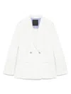 Liu •jo Liu Jo Double-breasted Pinstripe Blazer With Structured Shoulders In White