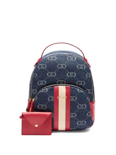 Liu •jo Jacquard Backpack In Blue