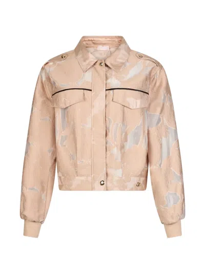 Liu •jo Jacquard Bomber Jacket In Pink