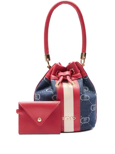 Liu •jo Jacquard Bucket Bag In Blue