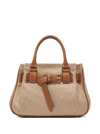 Liu •jo Jacquard Buckle Tote Bag In Neutral