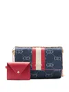 Liu •jo Jacquard Cross Body Bag In Blue