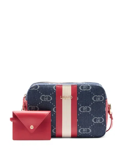 Liu •jo Jacquard Crossbody Bag In Blue