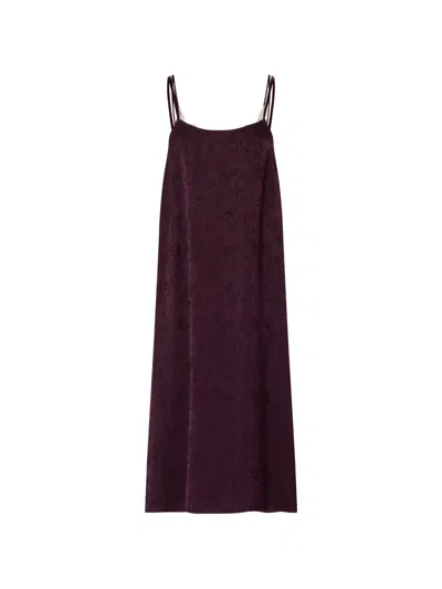 Liu •jo Jacquard Satin Lingerie Dress In Burgundy
