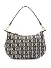 Liu •jo Jacquard Shoulder Bag With Logo In Black